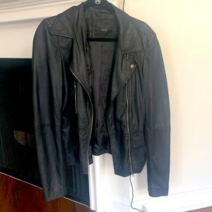 YAS black leather jacket with zipper